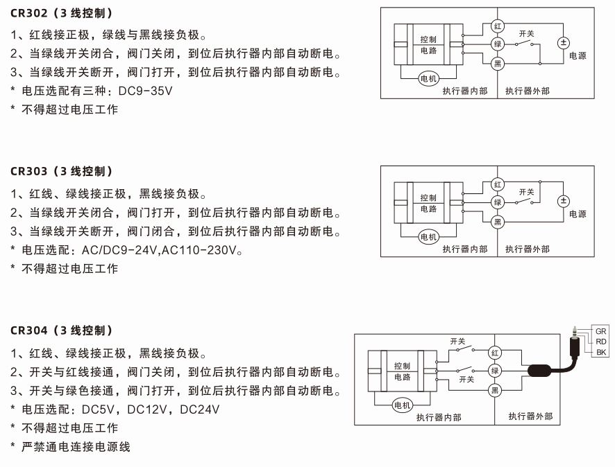 精小型電動球閥接線圖 精小型電動球閥接線圖