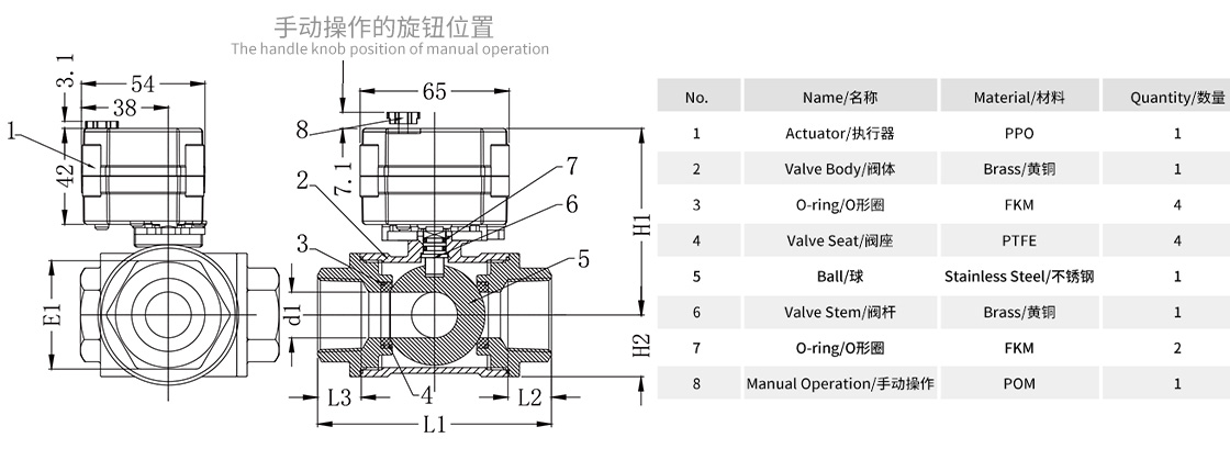 臥式三通黃銅微型電動(dòng)球閥-零部件材質(zhì)表.jpg