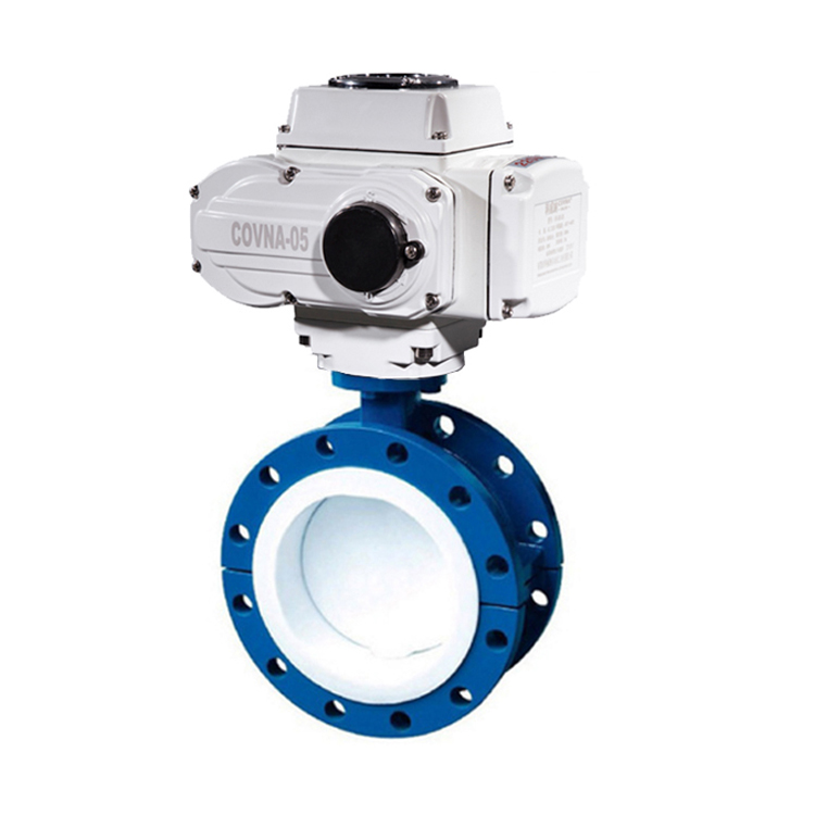 HK60-D-CF電動(dòng)鑄鐵襯氟軟密封法蘭蝶閥